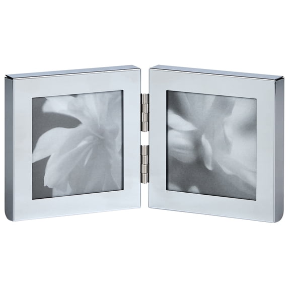 Better Homes & Gardens – 3x3 Picture Frame – Hinged Chrome Tabletop Photo Frame