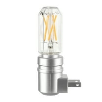 Better Homes & Gardens 4.25"H Nickel LED Vintage Night Light, Soft White Dusk to Dawn Auto on & off