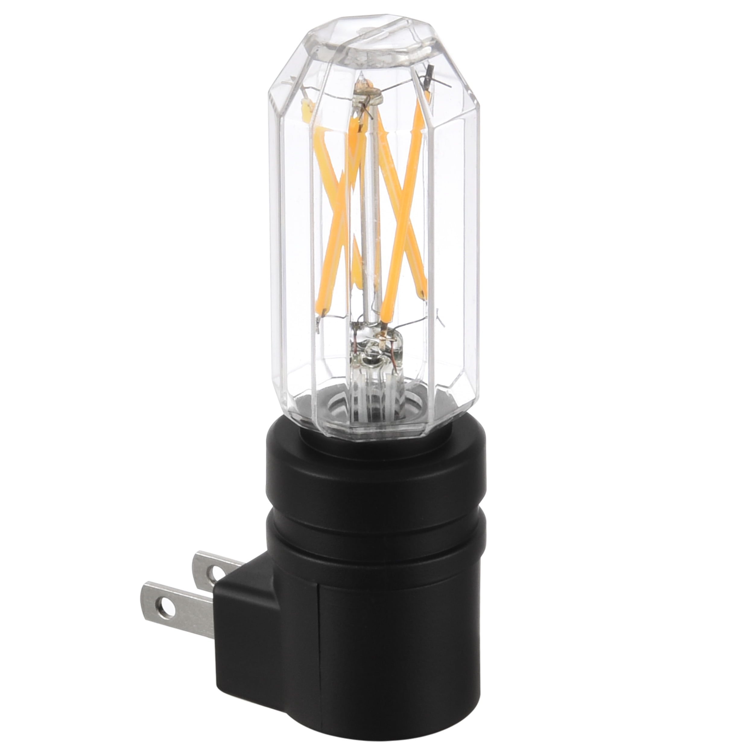 BH&G 4.25" Matte Black Vintage LED Night Light, Soft White, Dusk to Dawn Auto ON & Off, Plug-in, 1PK