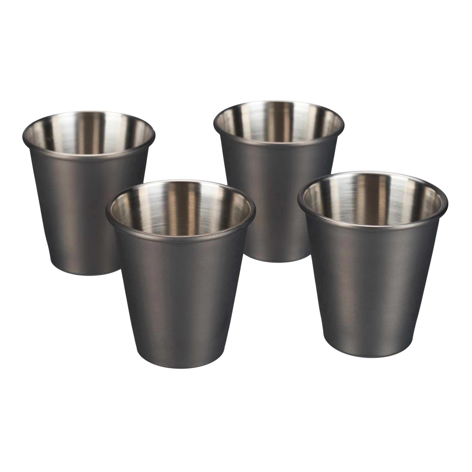 Better Homes & Gardens 4-Count Stainless Steel Shot Glasses in Gunmetal, Size: One Size