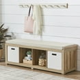 thumbnail image 1 of Better Homes & Gardens 4-Cube Shoe Storage 58.39" Bench, Weathered, 1 of 6