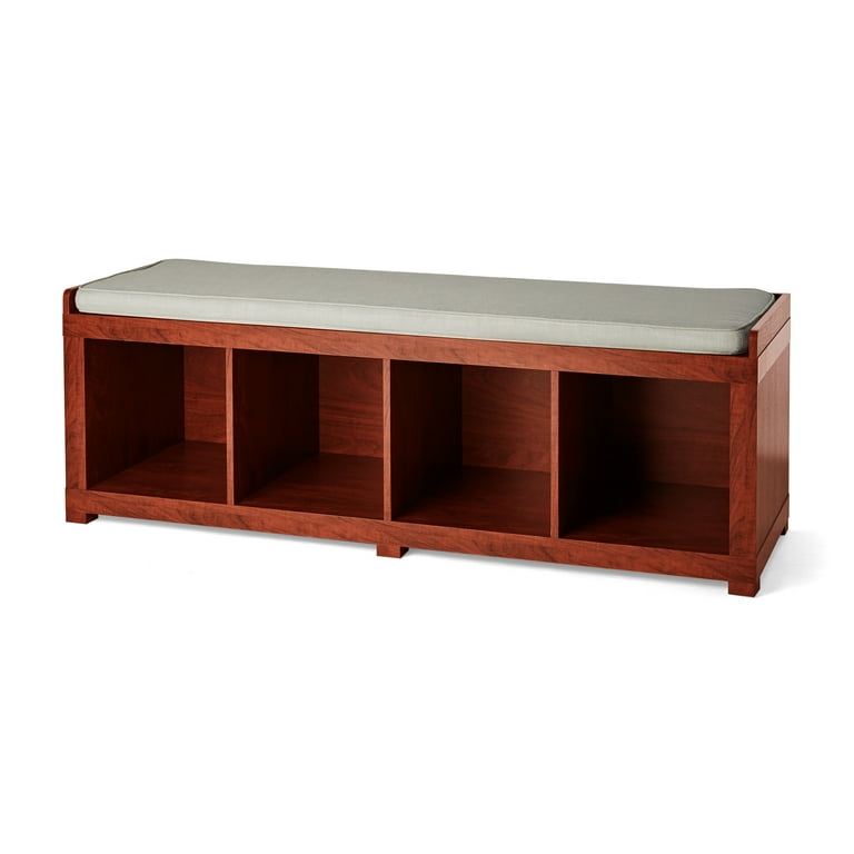 Better Homes Gardens 4 Cube Shoe Storage Bench Mahogany Walmart