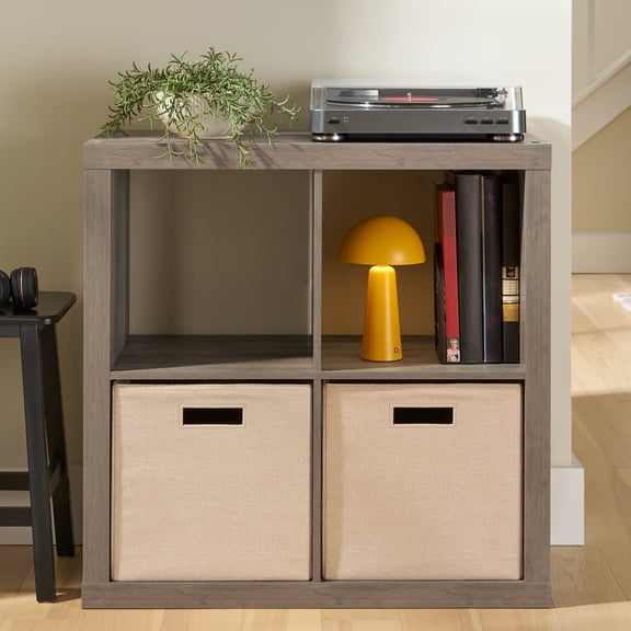 Better Homes & Gardens 4 Cube Storage Organizer, Rustic Gray