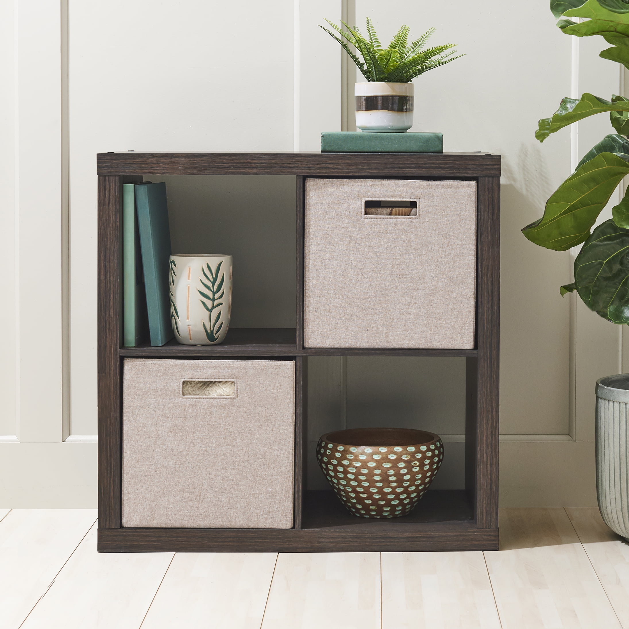 Better Homes & Gardens 4-Cube Storage Organizer, Rustic Gray