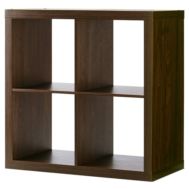 Better Homes & Gardens 4Cube Storage Organizer, Vintage Walnut