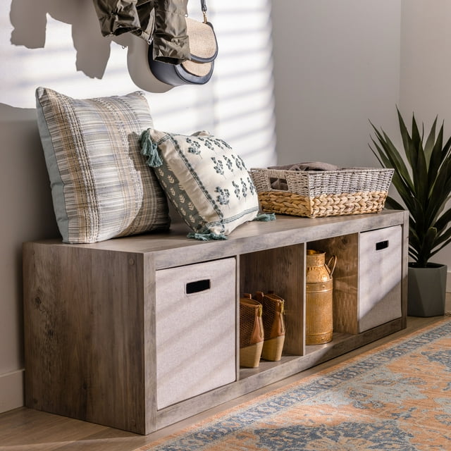 Better Homes & Gardens 4Cube Vertical Storage Organizer, Rustic Gray