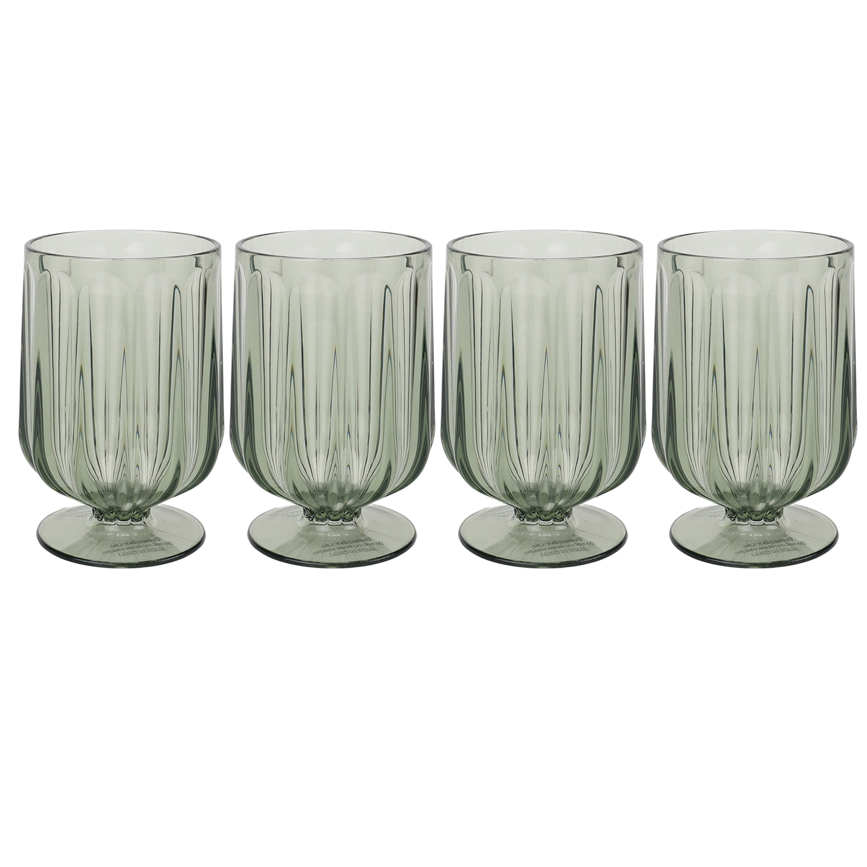 Better Homes & Gardens 4-Piece 15-Ounce Tritan Plastic Wine Goblet Set, Green - Walmart.com