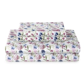 Better Homes & Gardens 4-Piece 300 Thread Count Bashful Blooms Cool Cotton Sateen Bed Sheet Set, Full