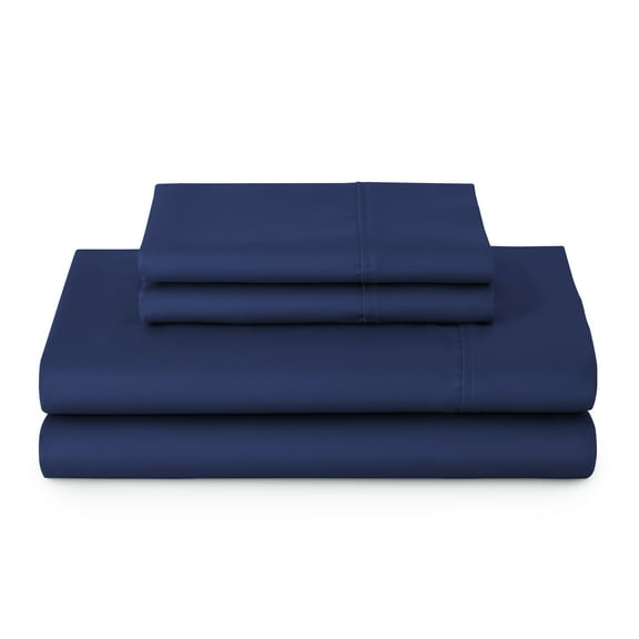 Better Homes & Gardens 4-Piece 300 Thread Count Blue Cove Cotton Sateen Bed Sheet Set, Queen