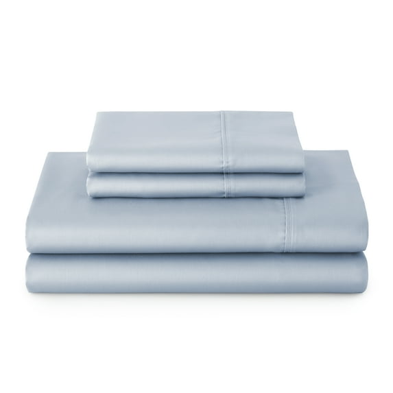 Better Homes & Gardens 4-Piece 300 Thread Count Blue Water Cotton Sateen Bed Sheet Set, Queen