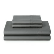 Better Homes & Gardens 4-Piece 300 Thread Count Grey Cotton Sateen Bed Sheet Set, King