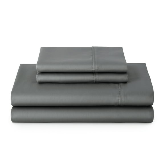 Better Homes & Gardens 4-Piece 300 Thread Count Grey Cotton Sateen Bed Sheet Set, King