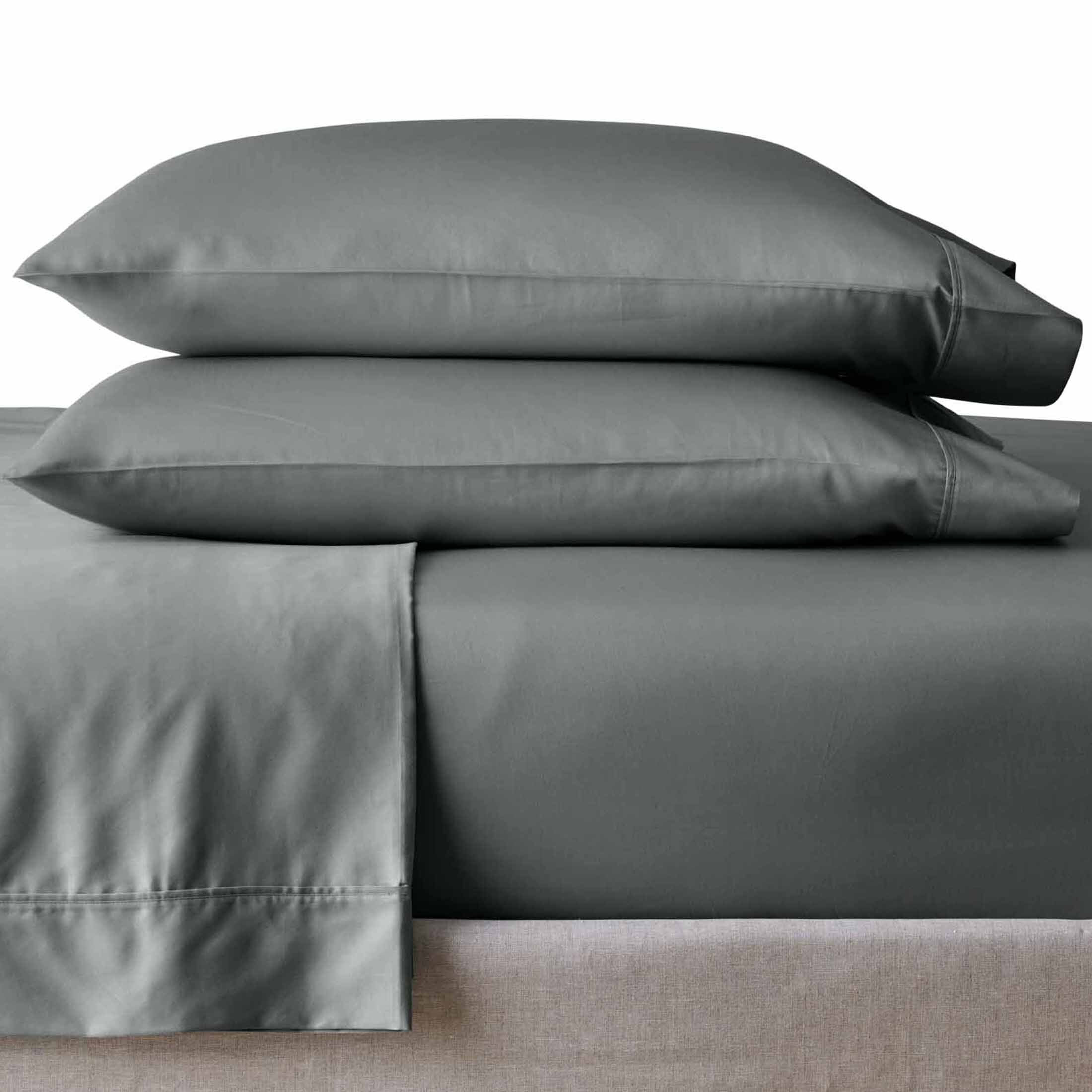 Better Homes And Gardens 4 Piece 300 Thread Count Grey Flannel 100 Cotton Sateen Sheet Set Full 9516