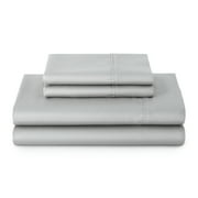 Better Homes & Gardens 4-Piece 300 Thread Count Cotton Sateen Bed Sheet Set, Soft Silver, Queen