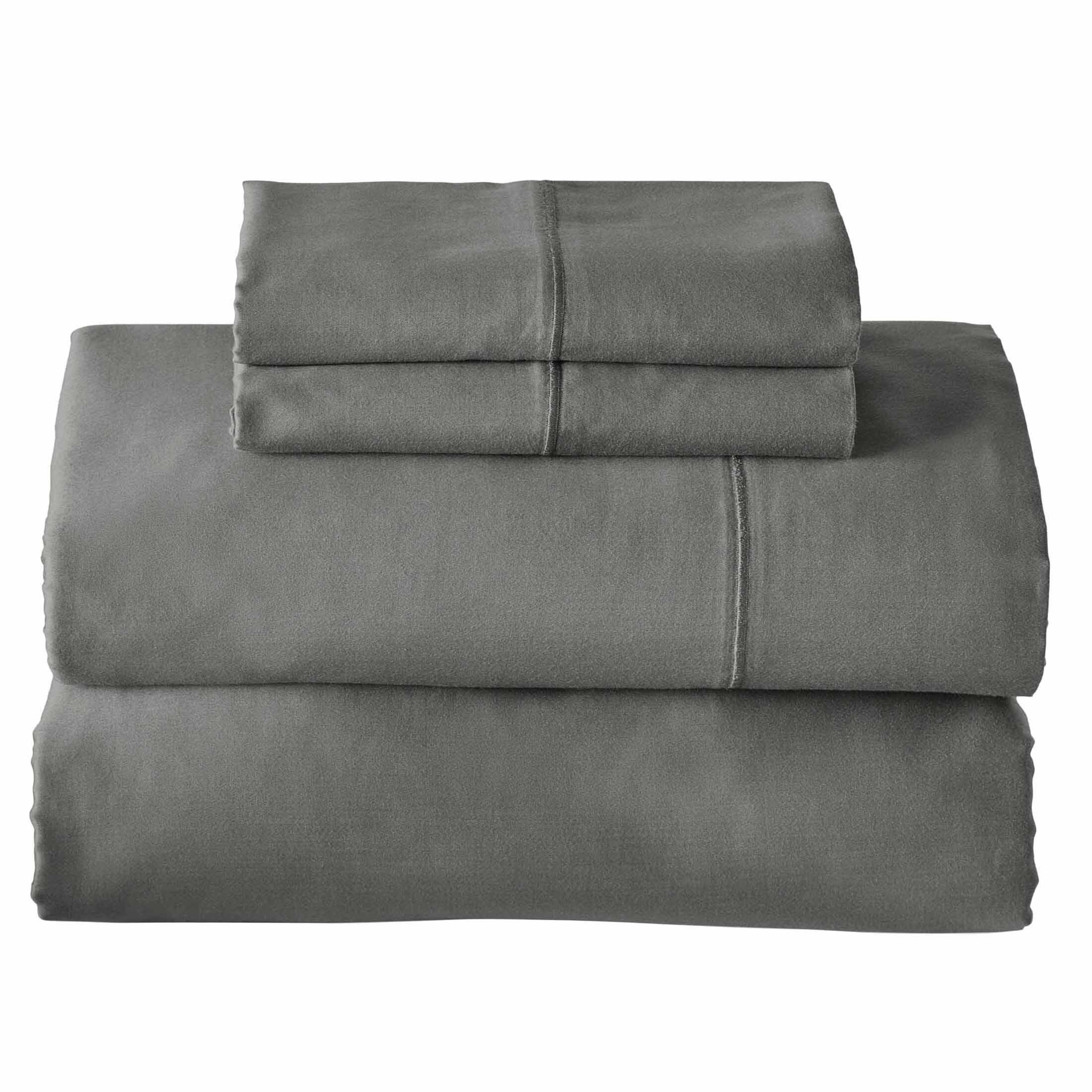 Better Homes & Gardens 4-Piece 400 Thread Count Grey Performance Bed Sheet Set, Queen
