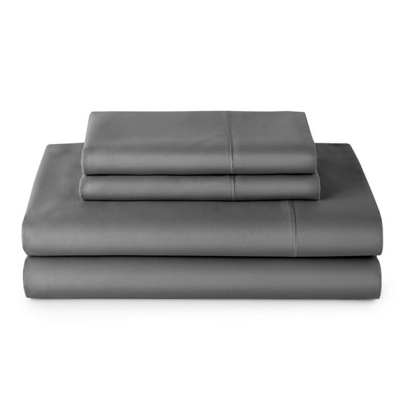 Better Homes & Gardens 4-Piece 100% Cotton 400 Thread Count Grey Performance Sheet Set, Queen