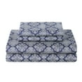 thumbnail image 1 of Better Homes & Gardens 4-Piece 400 Thread Count Navy Ogee Performance Bed Sheet Set, Queen, 1 of 6