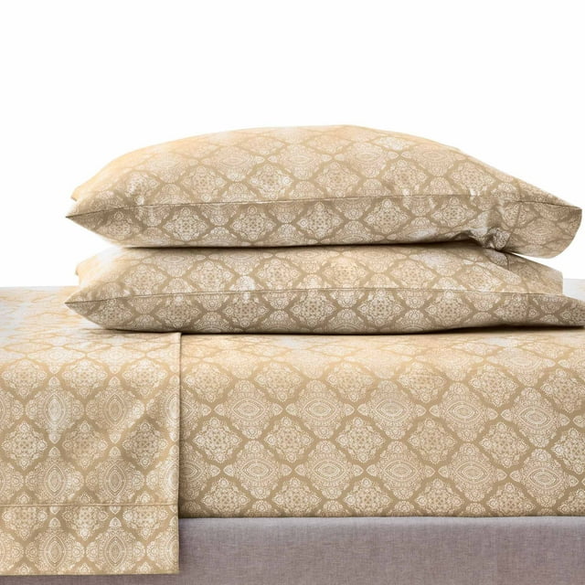 Better Homes & Gardens 4Piece 400 Thread Count Ogee Almond Biscuit