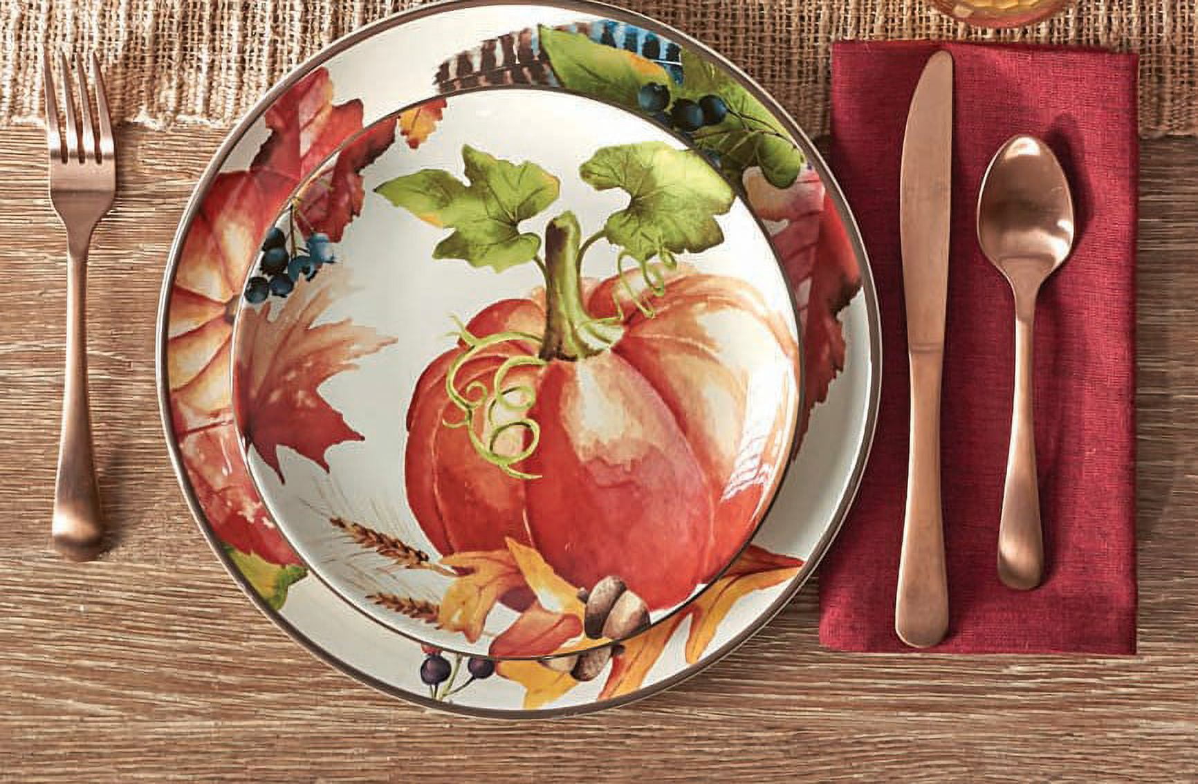 Better homes and gardens fall cheap botanical leaves 16 piece dinnerware set
