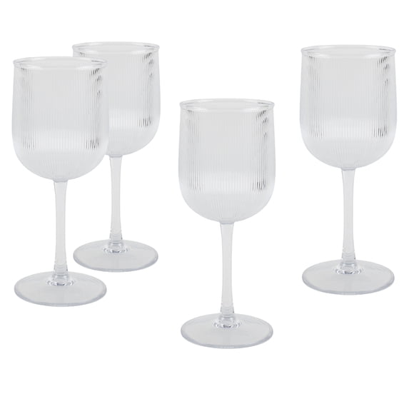 Better Homes & Gardens 4-Piece Clear Ribbed Tritan Wine Glass Set
