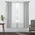 thumbnail image 1 of Better Homes & Gardens 4 Piece Silver Open Stitch & Solid Curtain & Sheer Panel Set, Silver, 74x63, 1 of 10