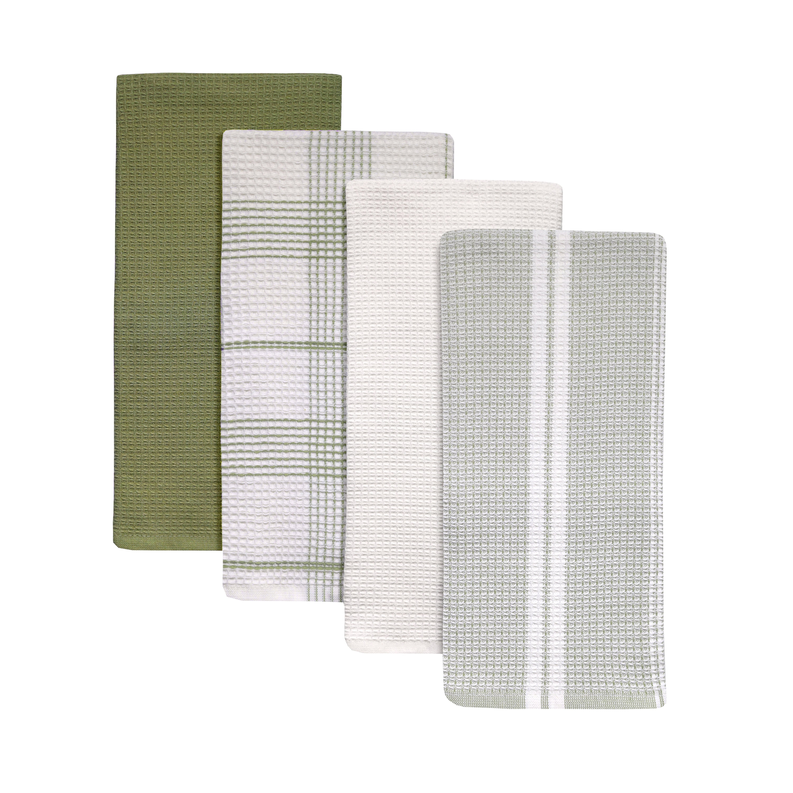 Better Homes & Gardens 4 Piece Waffle Kitchen Towel, Green - Walmart.com