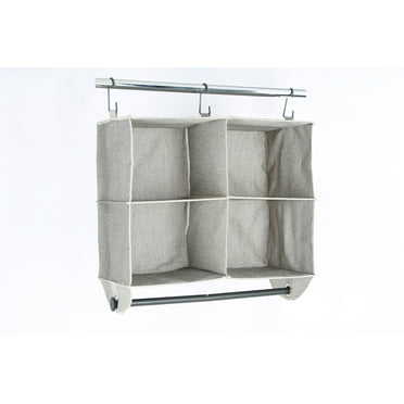 Better Homes & Gardens 4-Shelf Hanging Polyester and Cotton Adult Closet Organizer with Hanging Rack