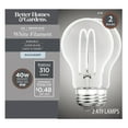 thumbnail image 1 of Better Homes & Gardens 4-Watts (40W Equivalent) Daylight Dimmable A19 Vintage Light Bulbs E26 Base, 2 Pack, 1 of 10