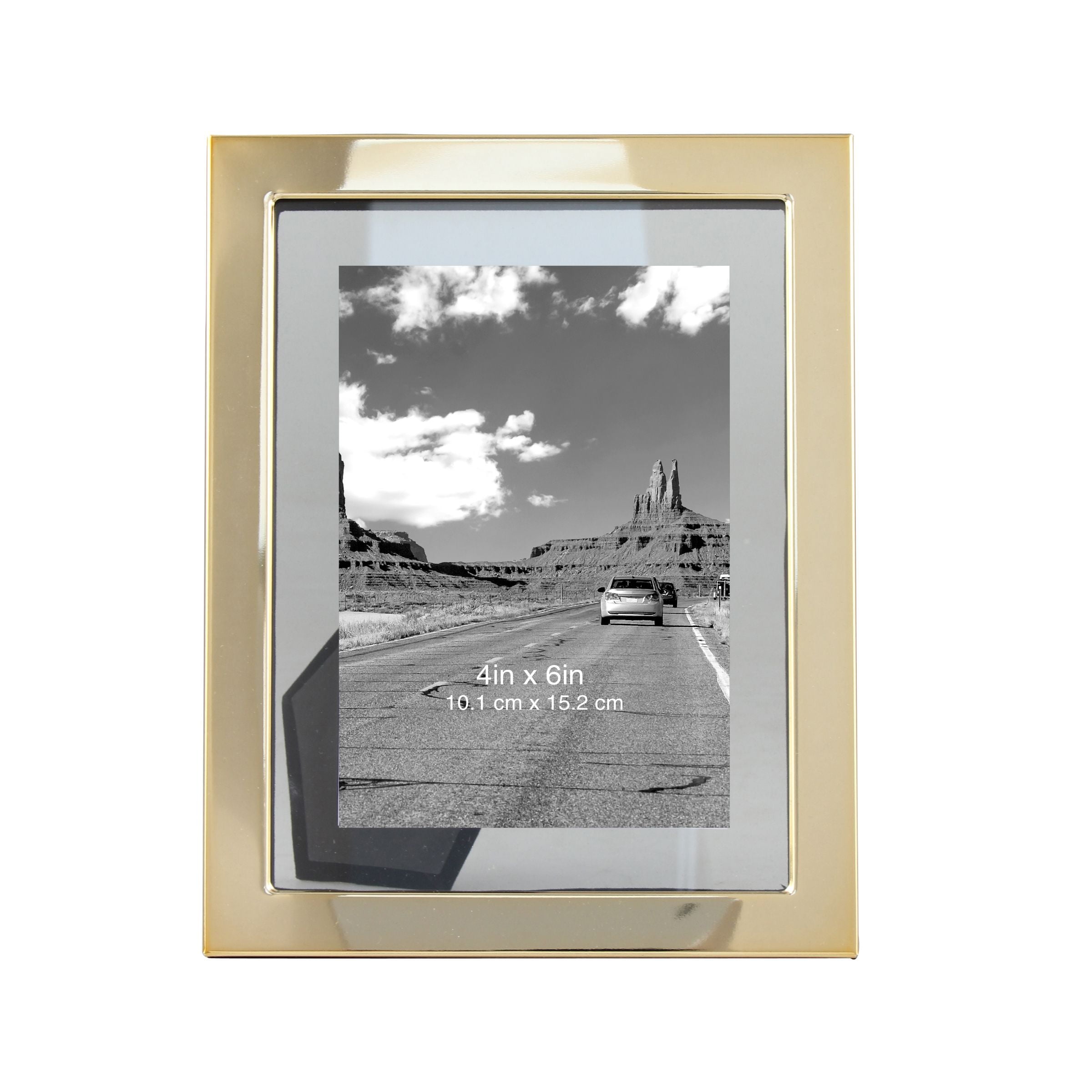 Better Homes & Gardens 4" x 6" Rectangle Metal Tabletop Floating Picture Frame, Gold