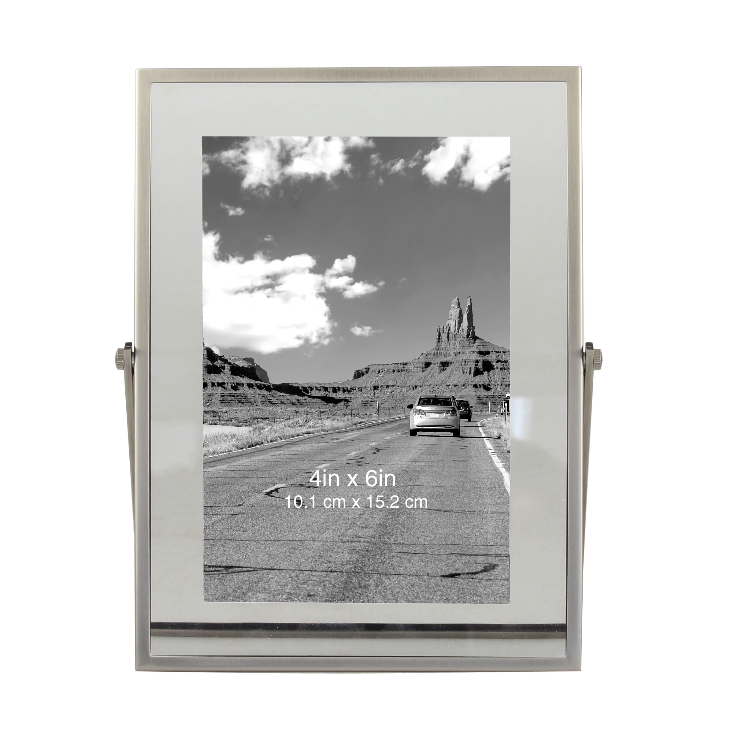 Better Homes & Gardens 4" x 6" Rectangle Metal Tabletop Floating Picture Frame, Gray