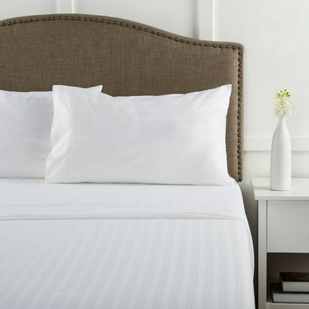Better Homes & Gardens 400 Thread Count Hygro Cotton Bedding Sheet Set, Queen White Damask