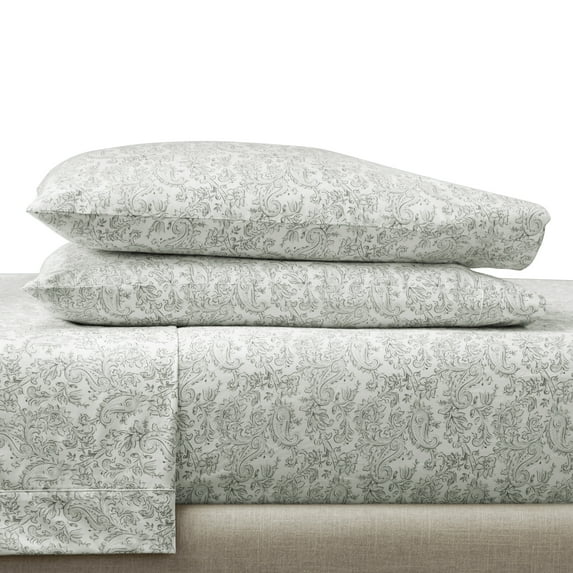 Better Homes & Gardens 2-Piece 400 Thread Count Paisley Taupe Performance HYGROCOTTON® Pillowcase Set, King