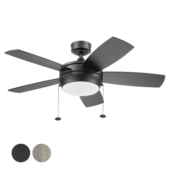 Better Homes & Gardens 42'' Matte Black Modern LED Dual Mount Indoor Ceiling Fan