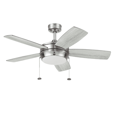 Better Homes & Gardens 42" Peterson Modern Nickel Indoor Ceiling Fan with Light, Pull Chains & Reverse Airflow
