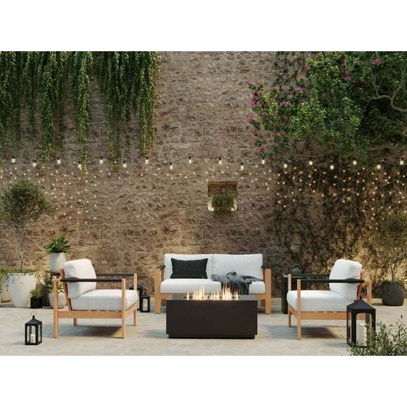 Better Homes & Gardens 42" Rectangle Gas Fire Pit, Black