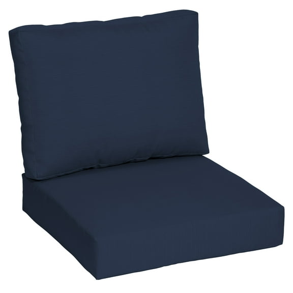 Better Homes & Gardens 42" x 24" Navy Blue Rectangle Outdoor 2-Piece Deep Seat Cushion