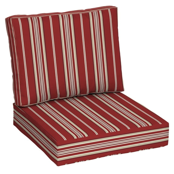 Better Homes & Gardens 42" x 24" Red Stripe Outdoor 2-Piece Deep Seat Cushion