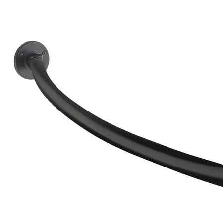 better homes & gardens 45" -to 72" adjustable rotating rust-proof curved shower rod, black