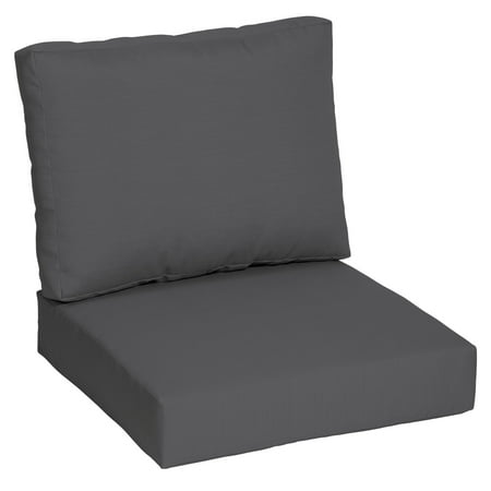 Better Homes & Gardens 45" x 24" Grey Rectangle Outdoor 2-Piece Deep Seat Cushion