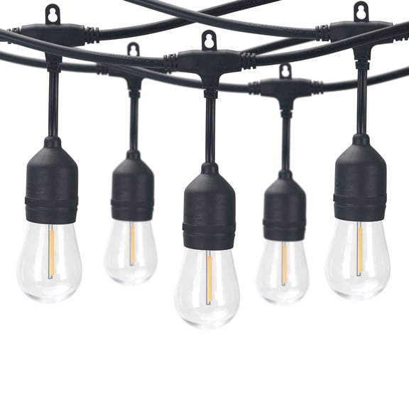 Better Homes & Gardens 48 ft Outdoor Commercial String Lights, 24 Shatterproof LED Bulbs, Indoor/Outdoor Use