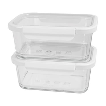 Better Homes & Gardens 4Cup Rectangle Glass Food Storage Container with Tritan Lid. Set of 2,  4 Pieces