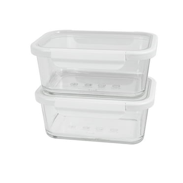 Better Homes & Gardens 4Cup Rectangle Glass Food Storage Container with Tritan Lid. Set of 2,  4 Pieces