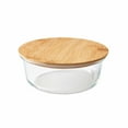 thumbnail image 1 of Better Homes & Gardens 4Cup Round Glass Food Storage Container with Bamboo Lid. Set of 1, 2 Pieces, 1 of 4
