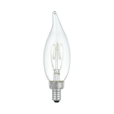Better Homes & Gardens 4W (40W Equivalent) Soft White Dimmable CA10 White Filament Light Bulbs E12 Base 2 Pack