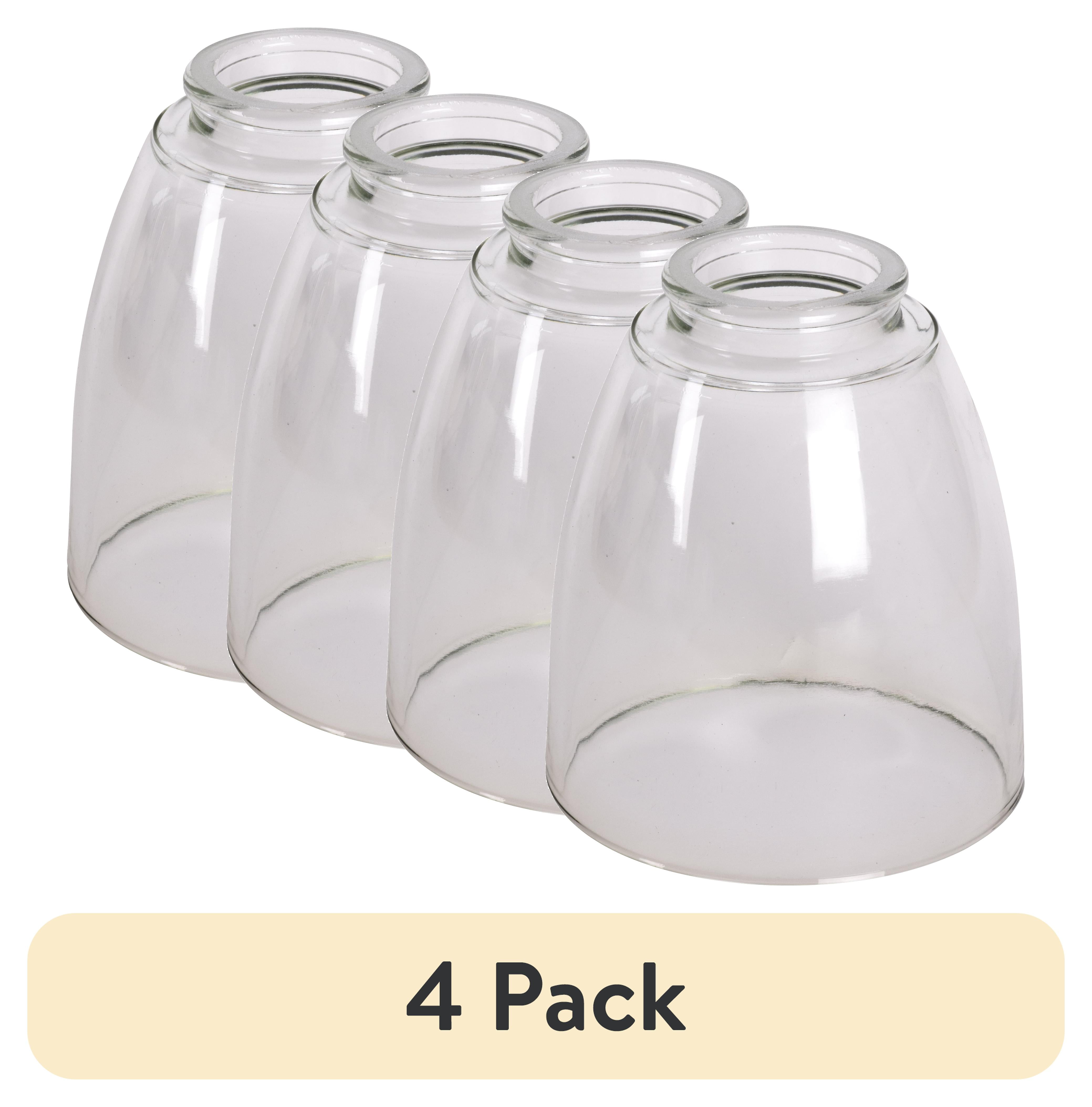 Clear Glass Bell Replacement Shades, 5.5" Height, 4 Pack