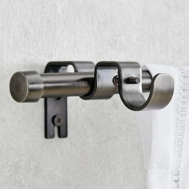 Better Homes & Gardens 5/8" Diameter Plated Pewter Add-on Curtain Rod, 32 - 120" Expandable Width