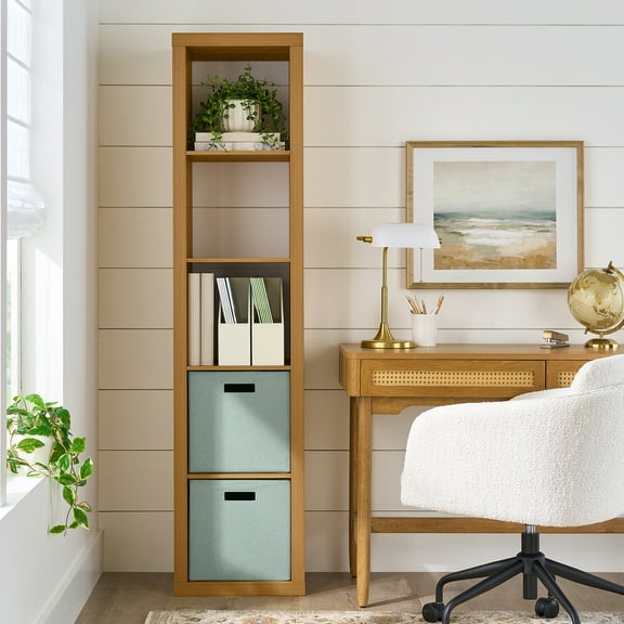 Better Homes & Gardens 5 Cube Vertical Storage Organizer, Light Honey