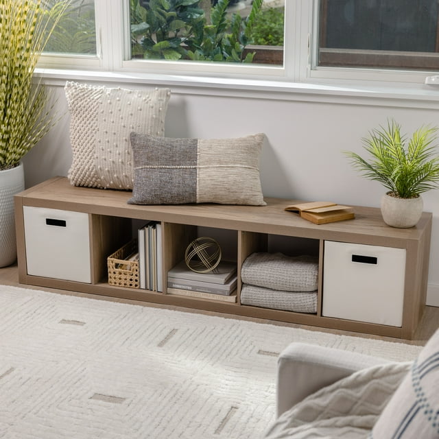 Better Homes & Gardens 5Cube Vertical Storage Organizer, Natural