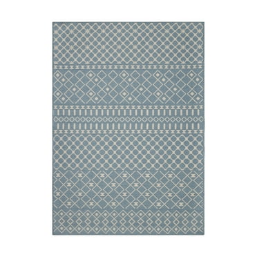 Better Homes & Gardens 5' X 7' Blue Tribal Striped Outdoor Rug
