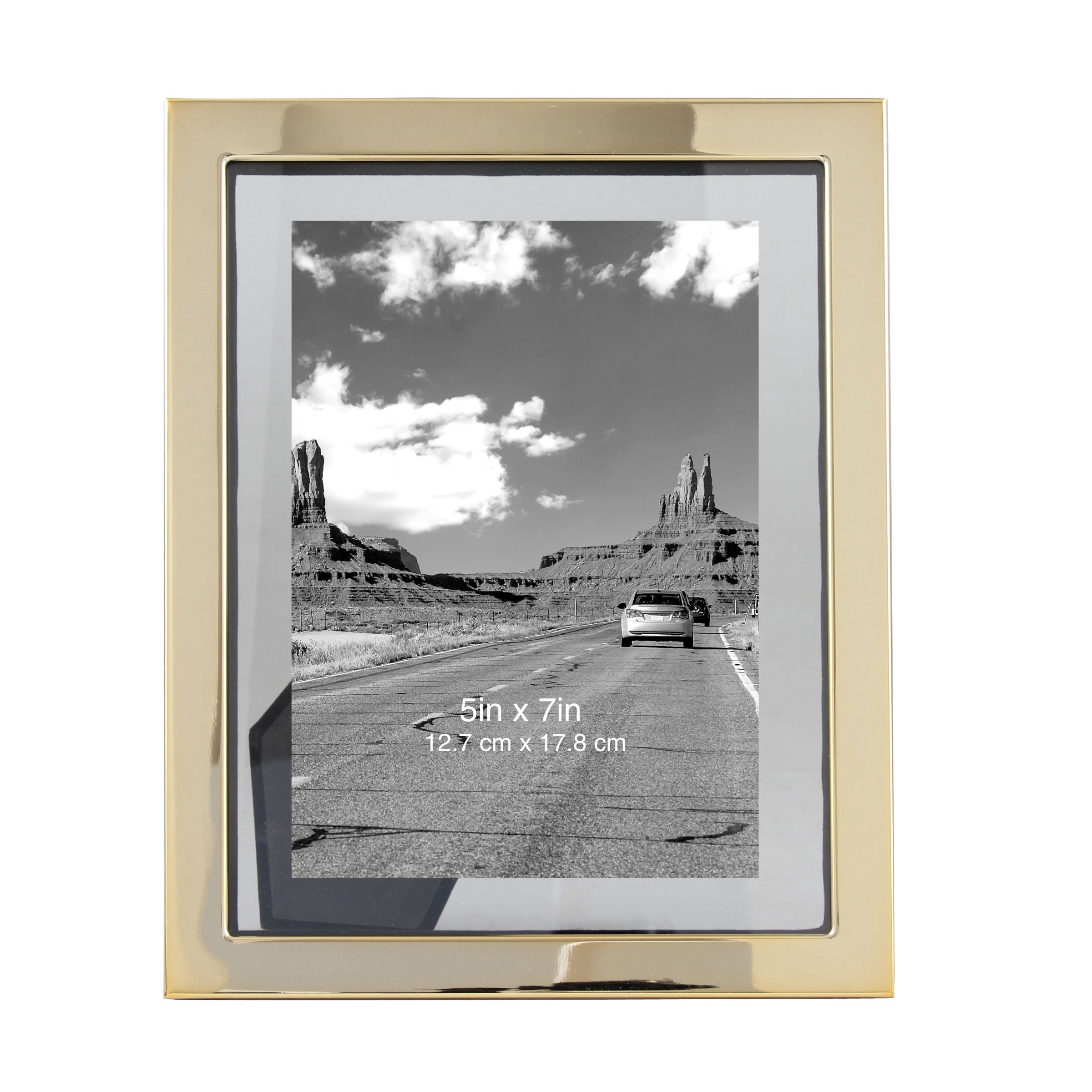 Better Homes & Gardens 5" x 7" Rectangle Metal Tabletop Floating Picture Frame, Gold